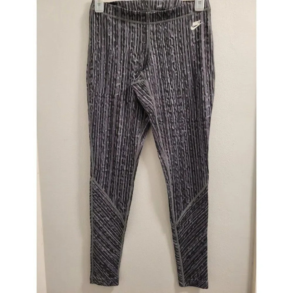 Nike Women Workout Tights Gray Black White Size XS